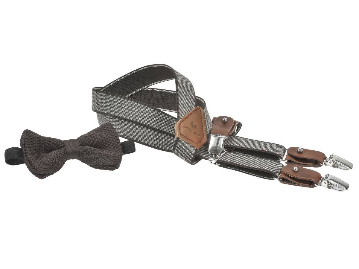 Sir Redman Hosenträger Kids (Set) Kinderhosenträger im Set mit Fliege, mit Hosenclips, 80cm lang