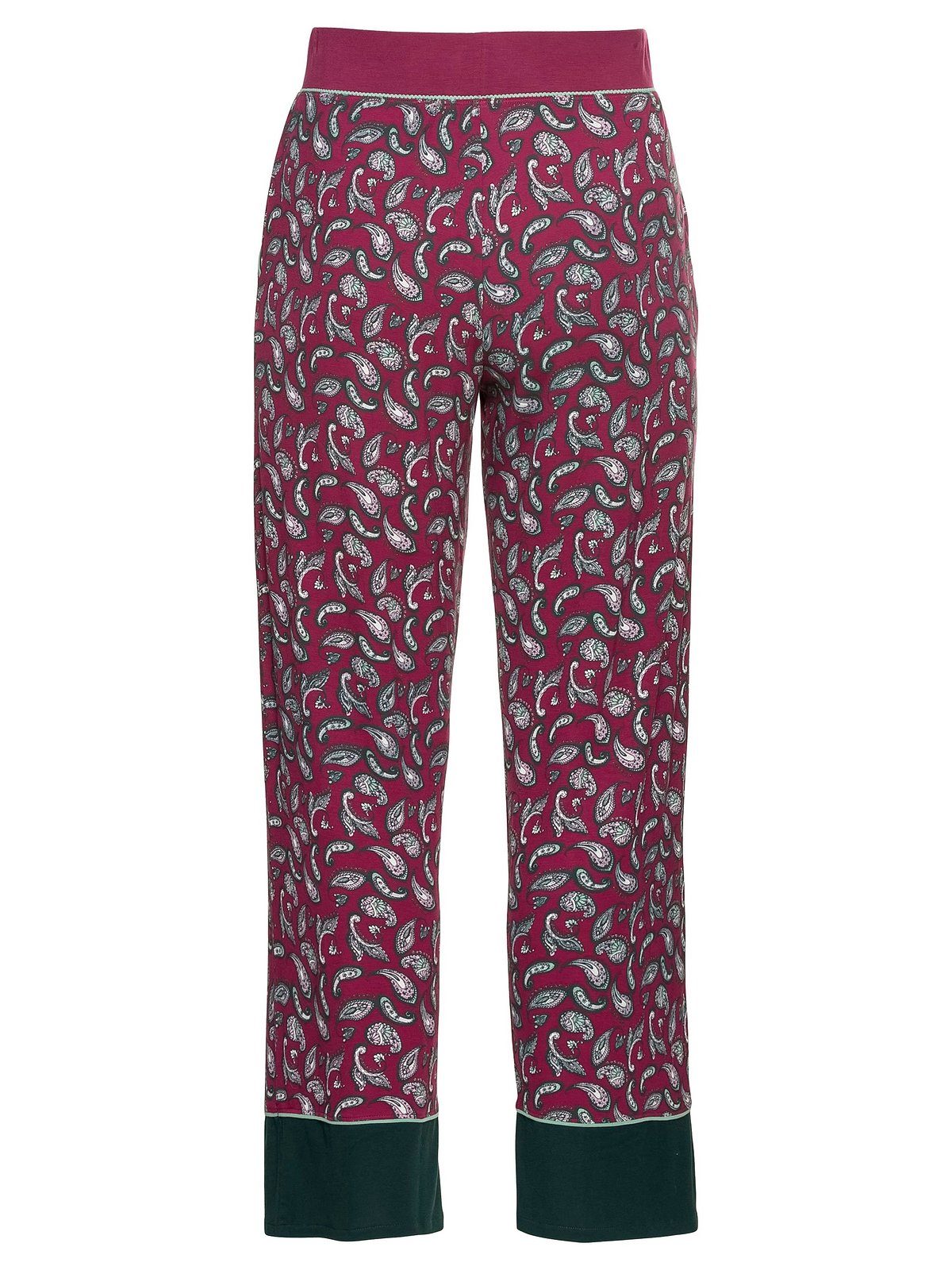 Damen Hosen Sheego Pyjamahose sheego Schlafanzughose mit Paisleyprint und Kontrastsaum