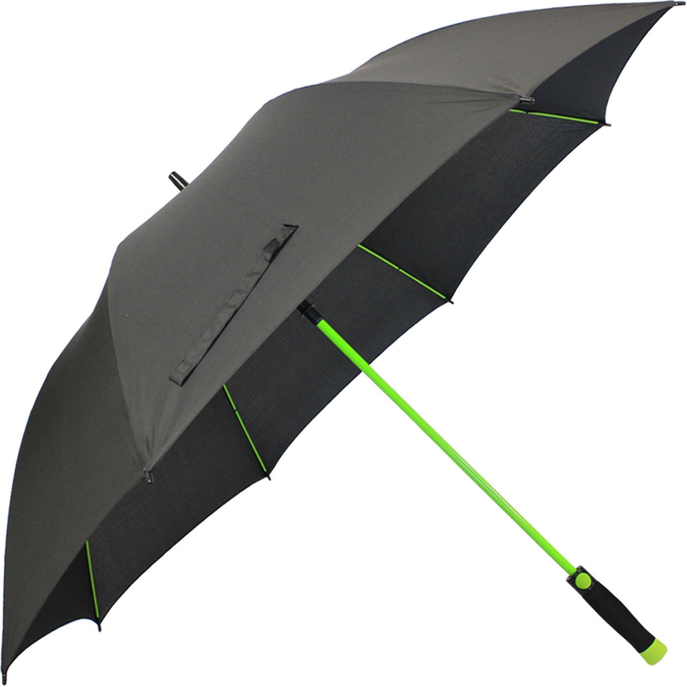 iX-brella Stockregenschirm XXL Golf Fiberglas Automatik mit farbigem Gestell, einzigartig