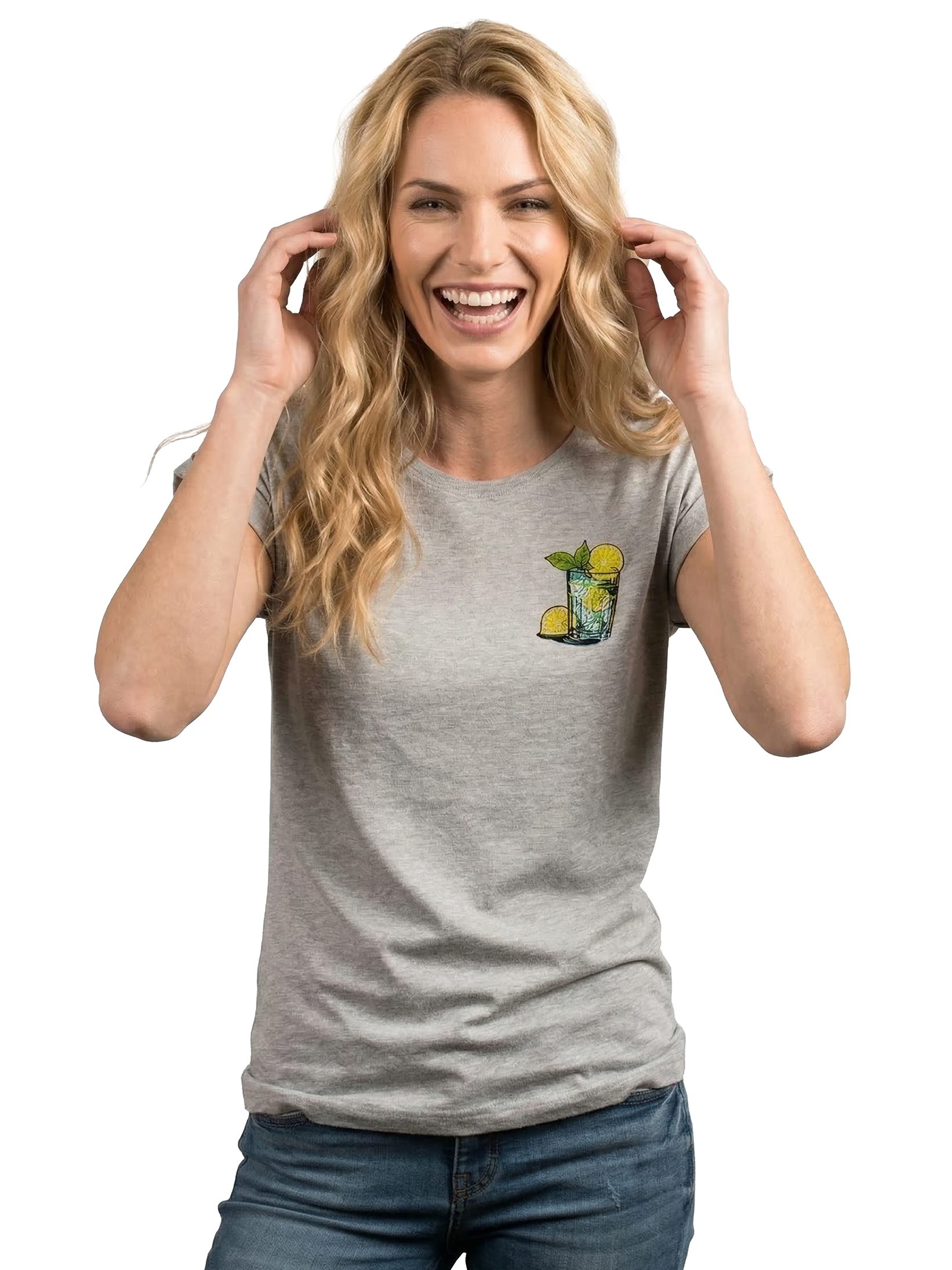 MAKAYA Print-Shirt Gin Tonic Gläser schöne modische Damen Tops Kurzarm Oberteile mit Druck