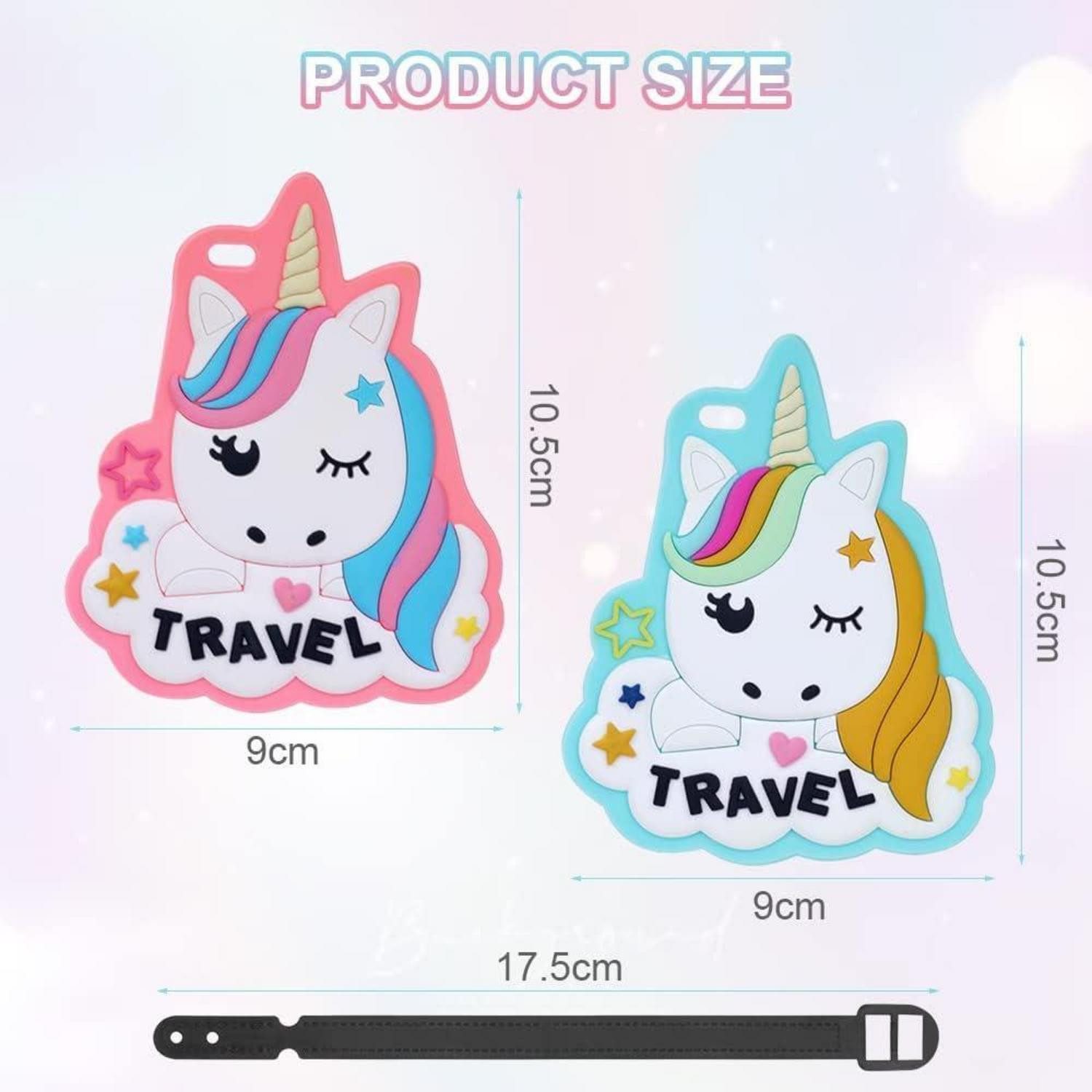 LuxusKollektion Gepäckanhänger Gepäckanhänger PVC ID Etikett Einhorn Koffer Tags 2pcs Einhorn