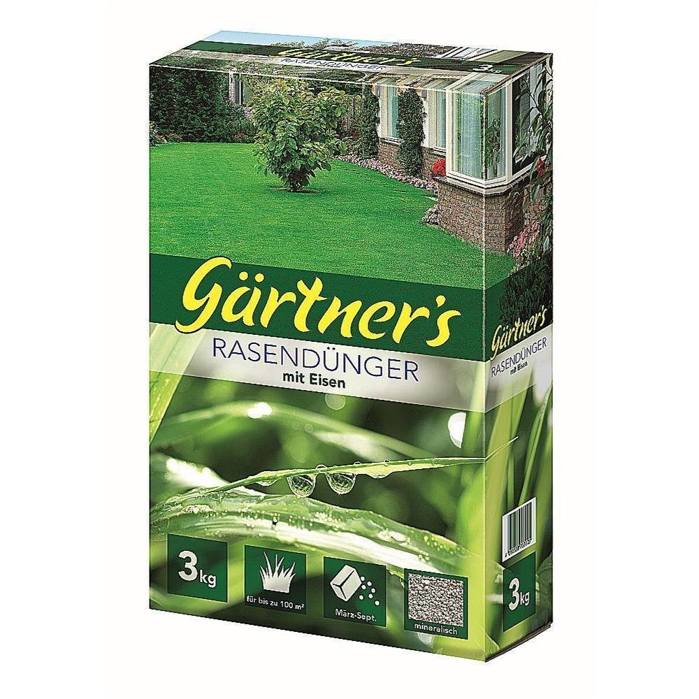 Gärtner's Rasendünger mit Eisen Eisensulfat 3 kg für 100 qm