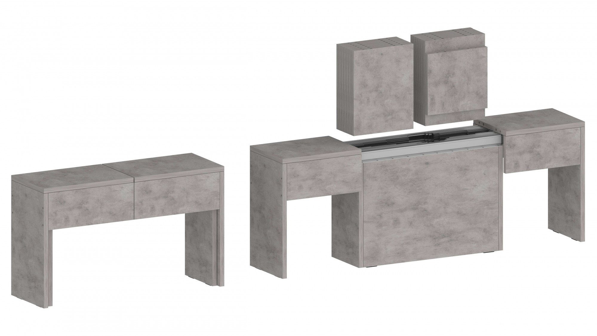 Home affaire Sitzgruppe Praktika, (Spar-Set, 2-tlg., Set beinhaltet 2 Bänke), Je Bank ausziehbar bis 290 cm