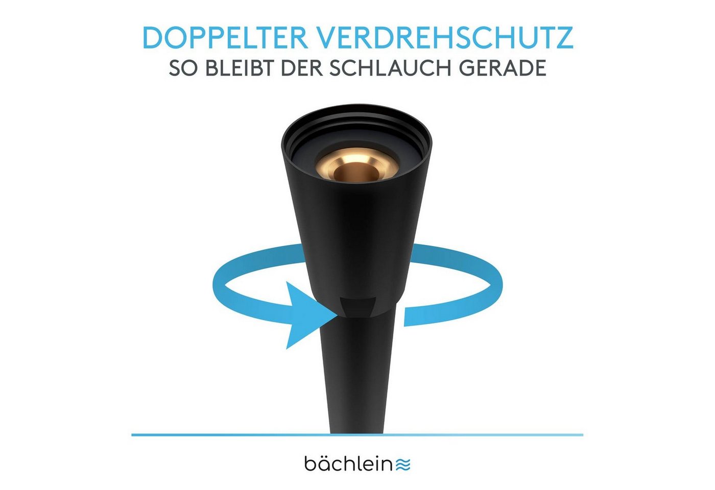 Thumbnail - Bächlein Brauseschlauch Hochwertiger Duschschlauch, (Schwarz), knick- und abriebfester Wasserschlauch aus Kunststoff, ma...