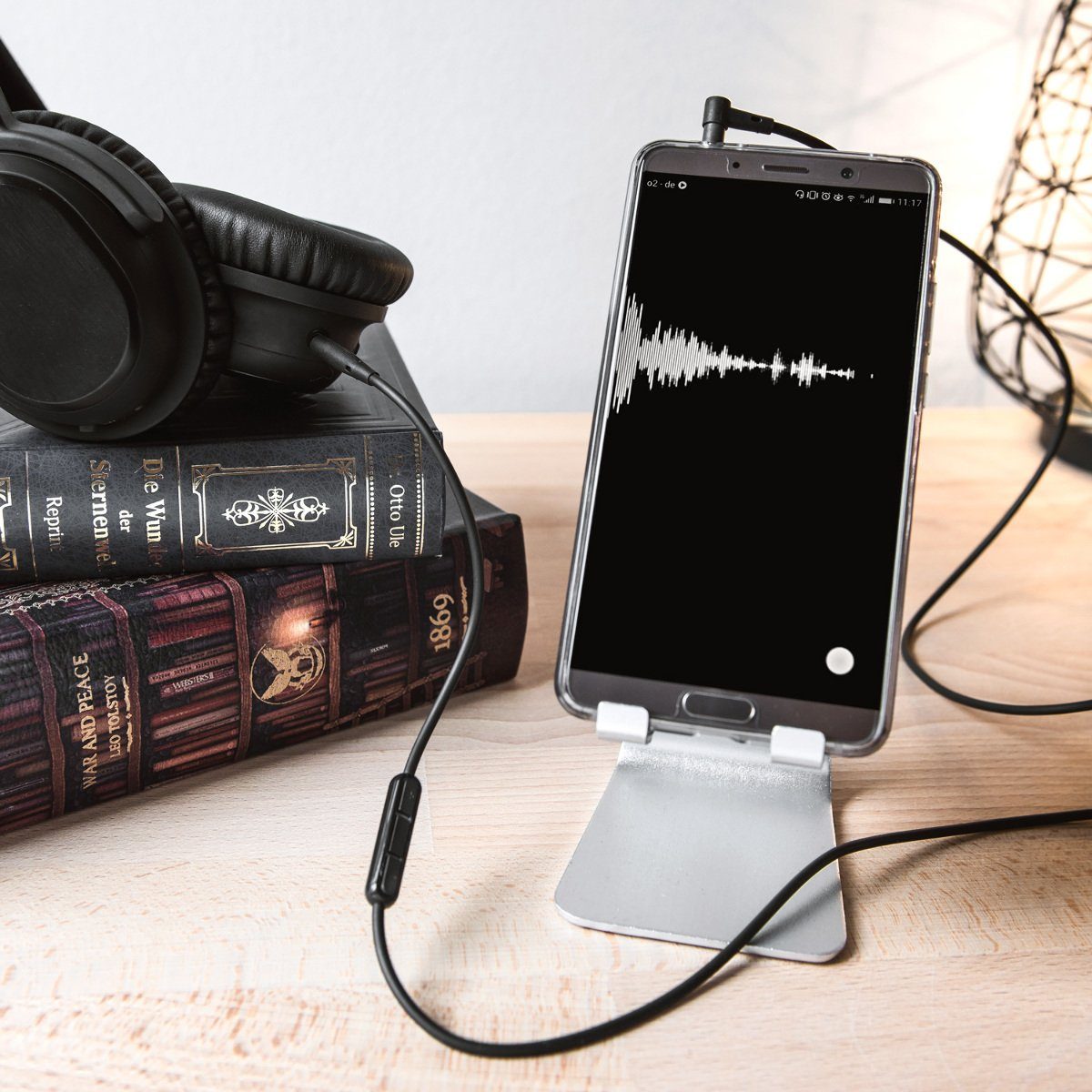 kwmobile Kopfhörerkabel für Bose QuietComfort 15 Audio-Kabel, (19.80 cm), Ersatz Kabel 150 cm Mikrofon Lautstärkeregler - 3.5mm Klinke
