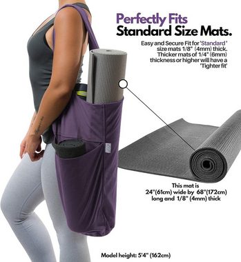 AquaBreeze Yogatasche Yogamatten-Tasche, Tragetasche, Tragetasche (für die meisten Matten), mit großer Seitentasche und Reißverschlusstasche