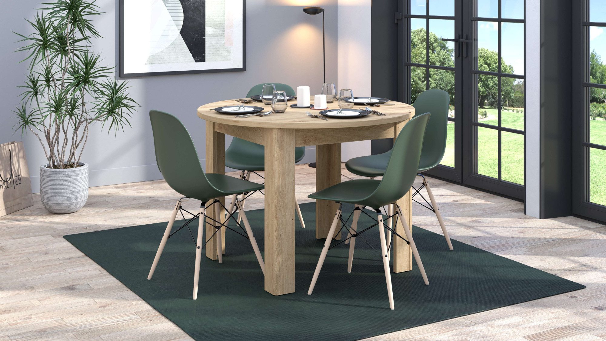 Home affaire Esstisch Ancona runder Tisch, 106 cm, MFD Tischplatte, in vers günstig online kaufen