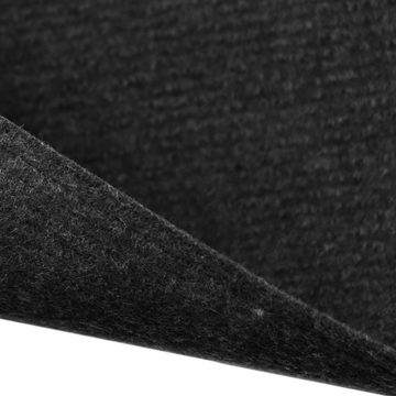 Nadelvliesteppich Rips MENORCA Meterware B1 zertifiziert- Anthrazit - 1,00m x 1,00m, Primaflor-Ideen in Textil, Quadratisch, Höhe: 2,5 mm