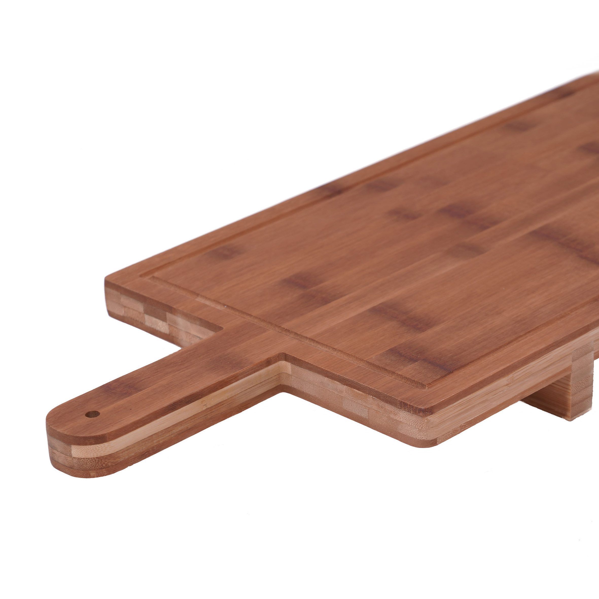 Spetebo Servierplatte XXL Massivholz Servierbrett mit Griff - 100 x 26 cm, Holz, (Brett, 1-tlg., Packung), lange Servierplatte lebensmittelecht – Bild 3 von 5