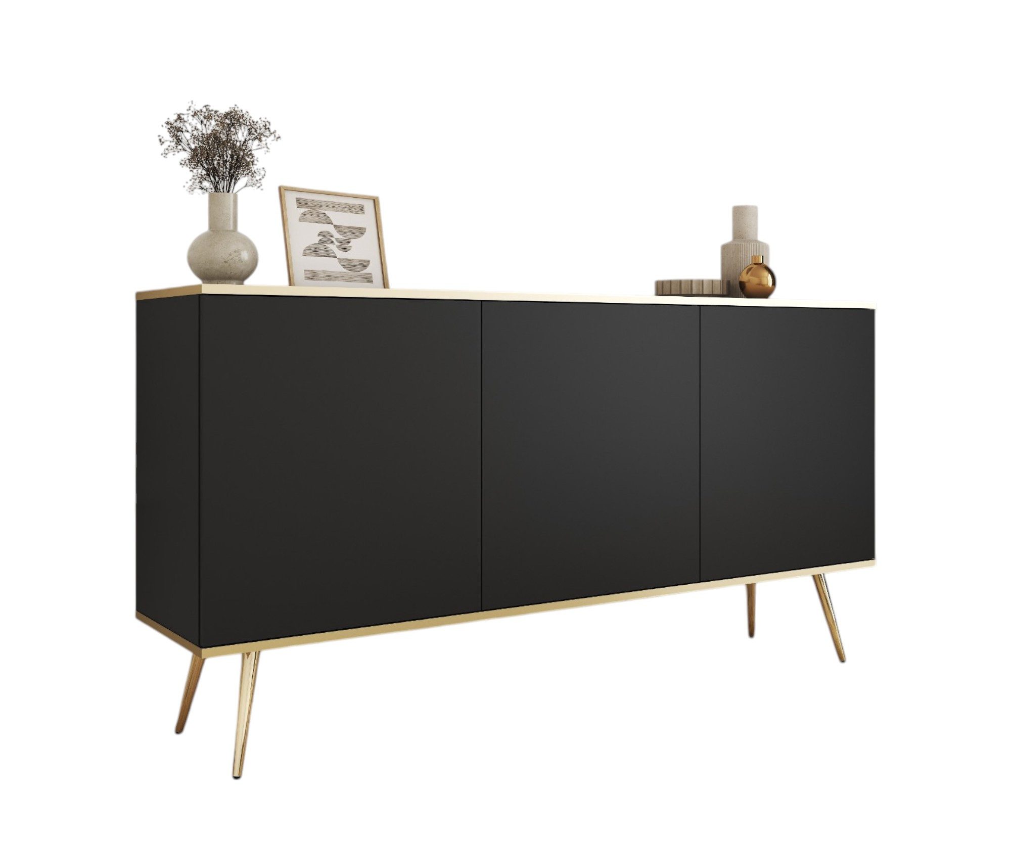 Compleo Kommode mit 3 Türen MONO, Luxus Möbel, Modern Wohnzimmer
