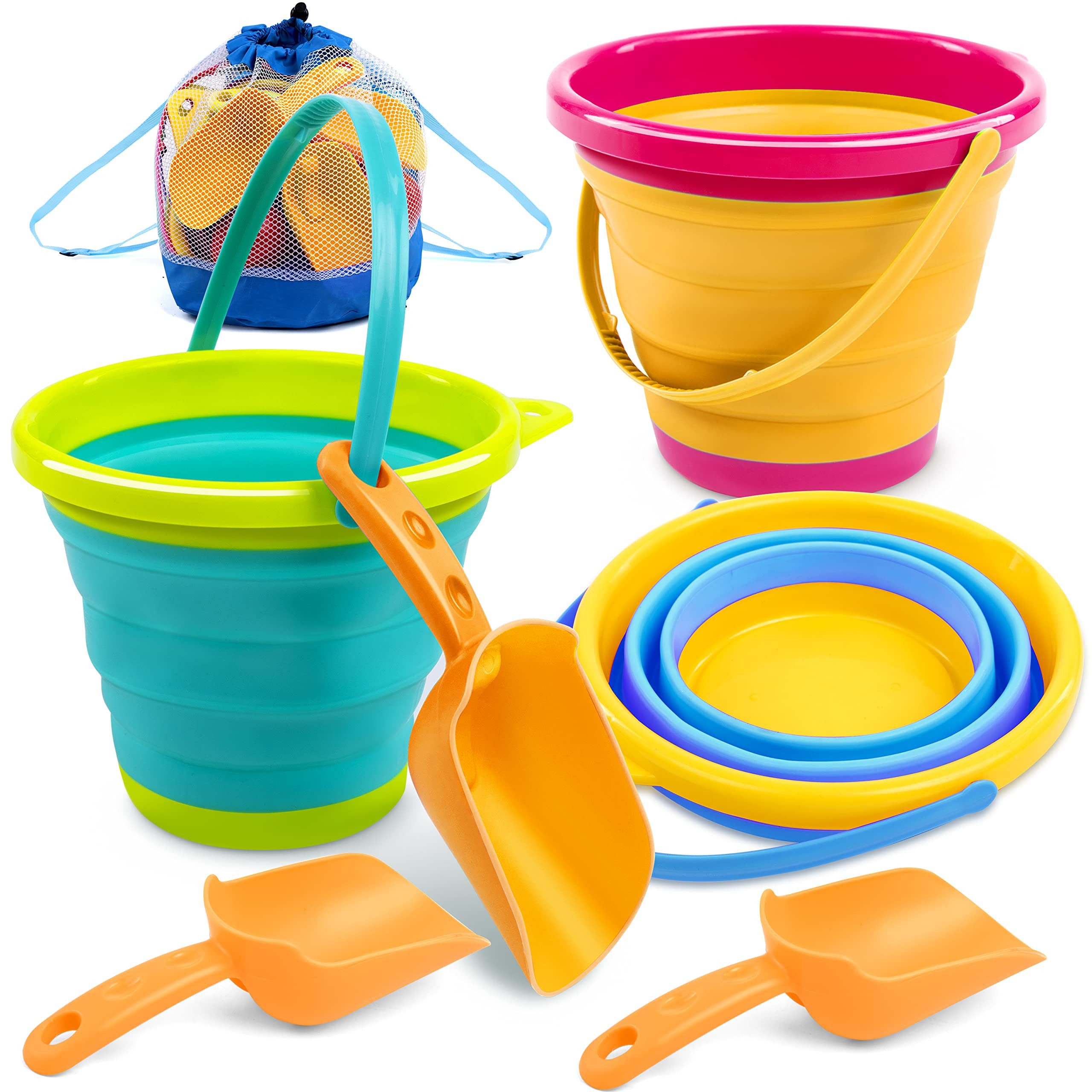 JOYIN Sandeimer JOYIN 3 Packungen Faltbares Strand Eimer Set, Sandkasten