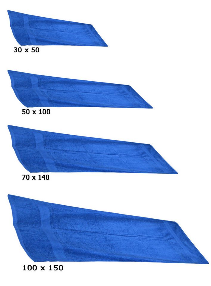 Thumbnail - Riyashop Haushaltshobel Handtuch Duschtuch Gästetuch Badetuch Größen 500/m² 100 x150 Blau