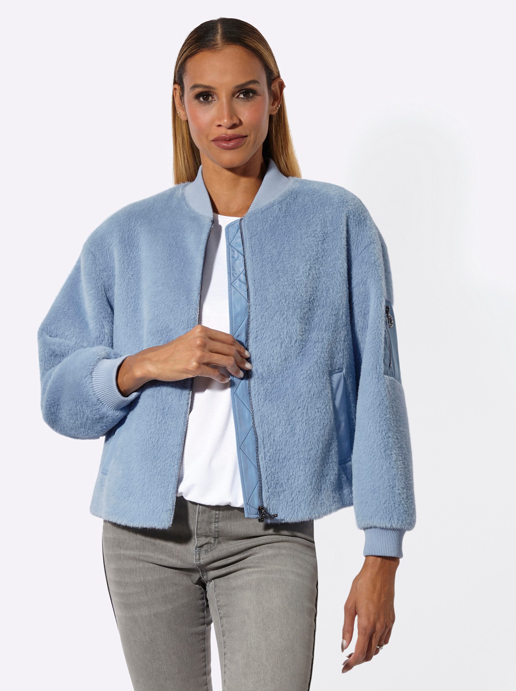 Manisa Allwetterjacke Fellimitat-Jacke Langarm