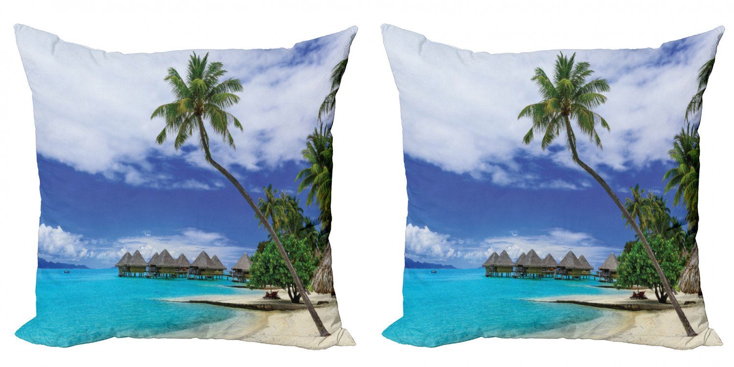 Kissenbezüge Modern Accent Doppelseitiger Digitaldruck, Abakuhaus (2 Stück), Tropisch Insel Pasific Ozean