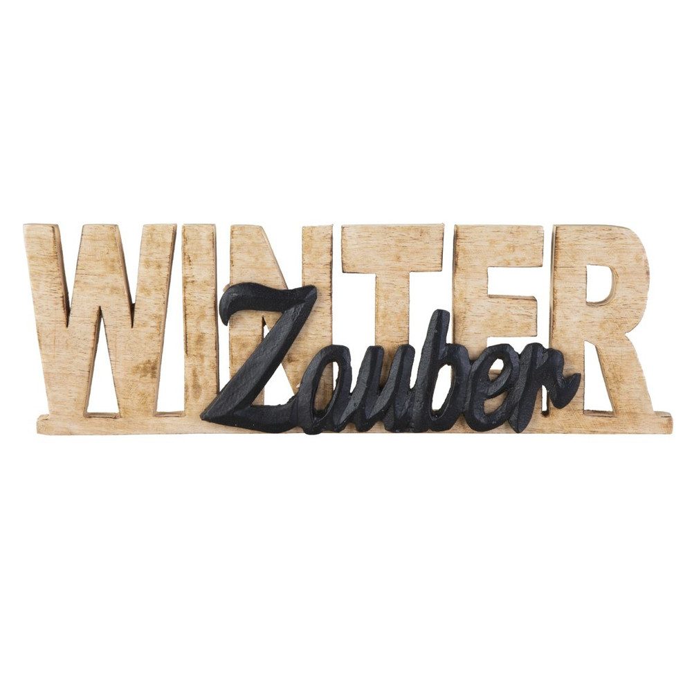 Weihnachtsfigur Schriftzug Winterzauber - ca. 30 x 2,5 x 10 cm