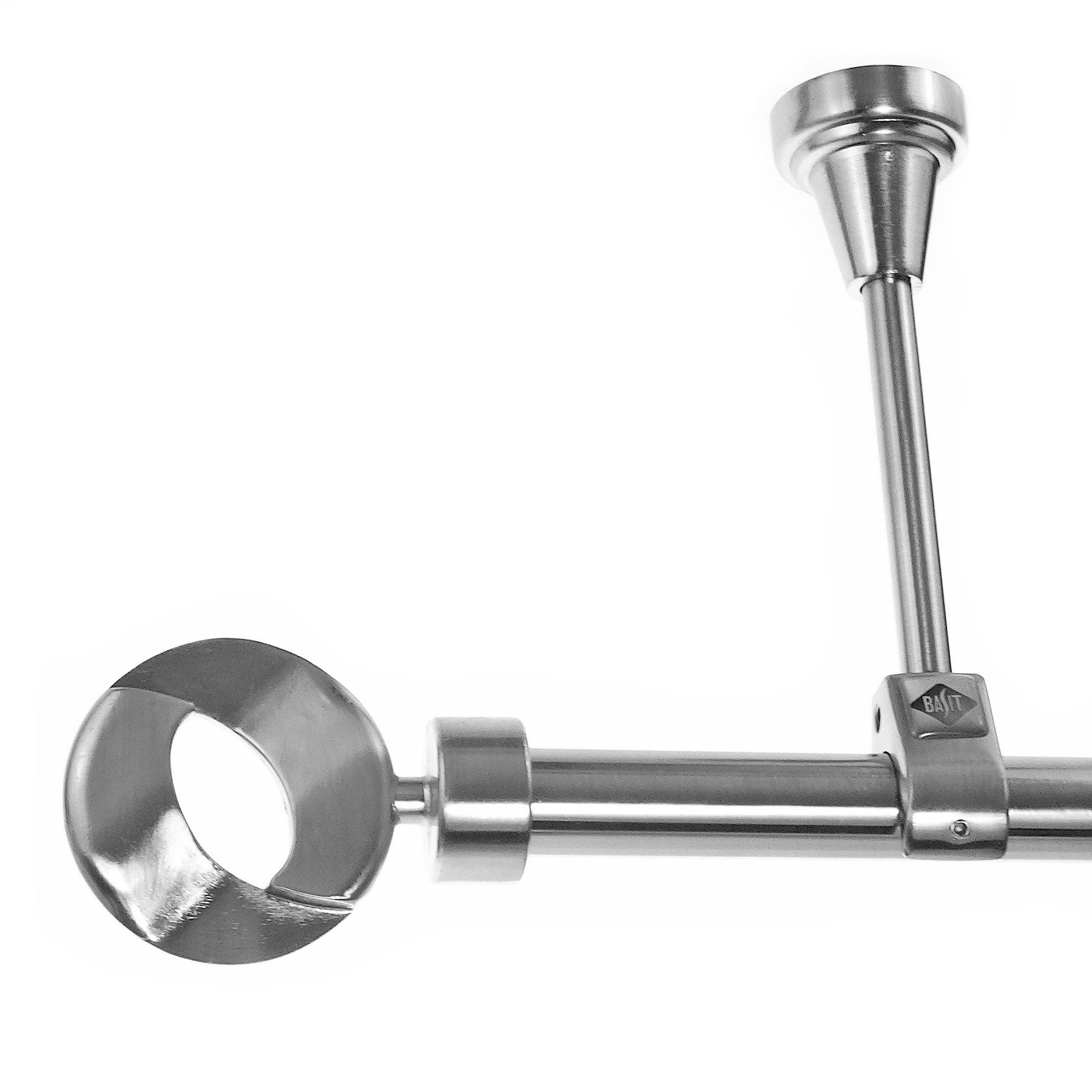 BASIT Gardinenstange Edelstahloptik 20mm mit Deckenträgern günstig online kaufen