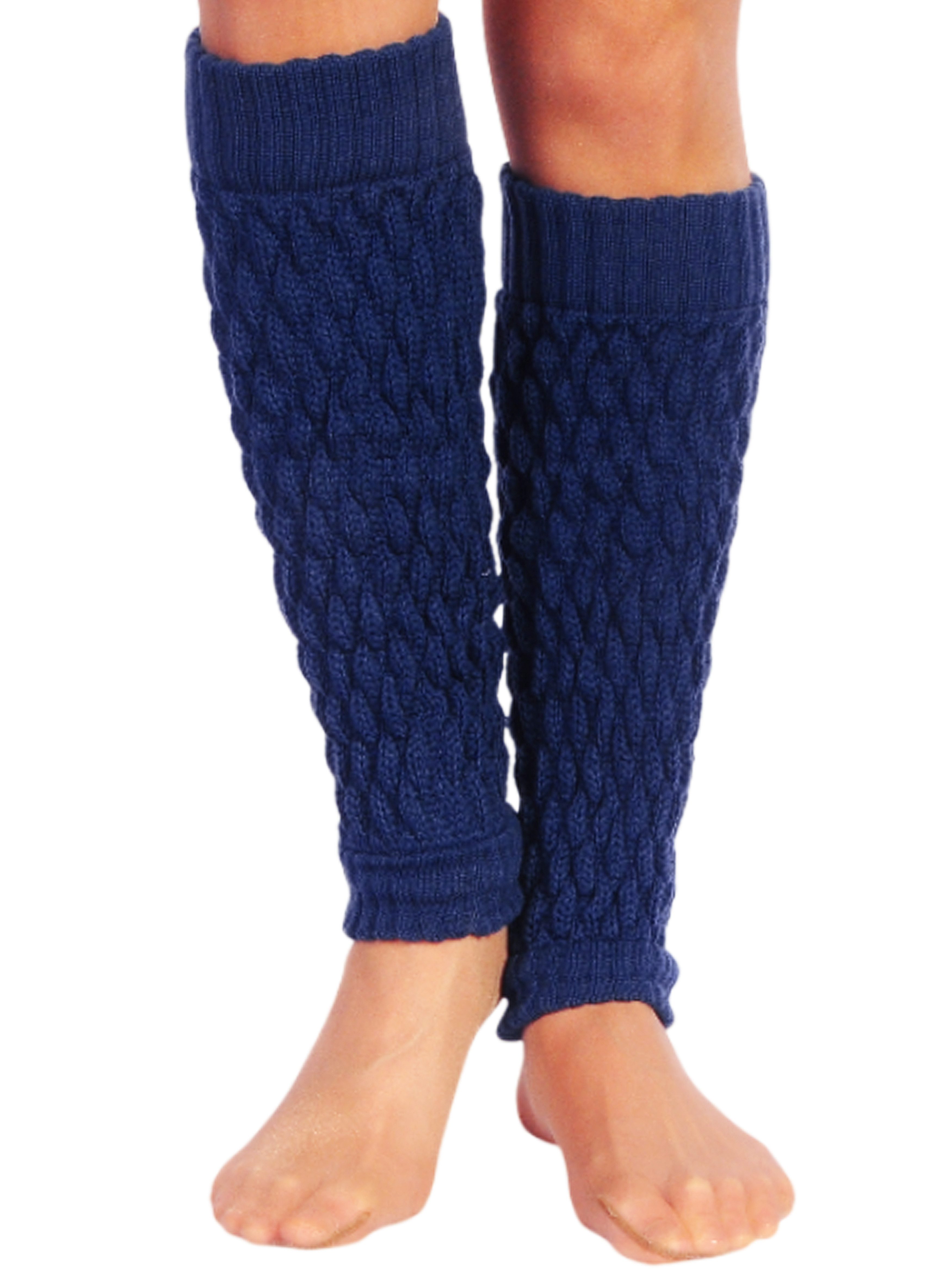 Martinex Beinstulpen Stulpen in Blau elegante Beinwärmer für Damen Strickstulpen (1 Paar) elastisch, wärmend, weich für Mädchen und Frauen