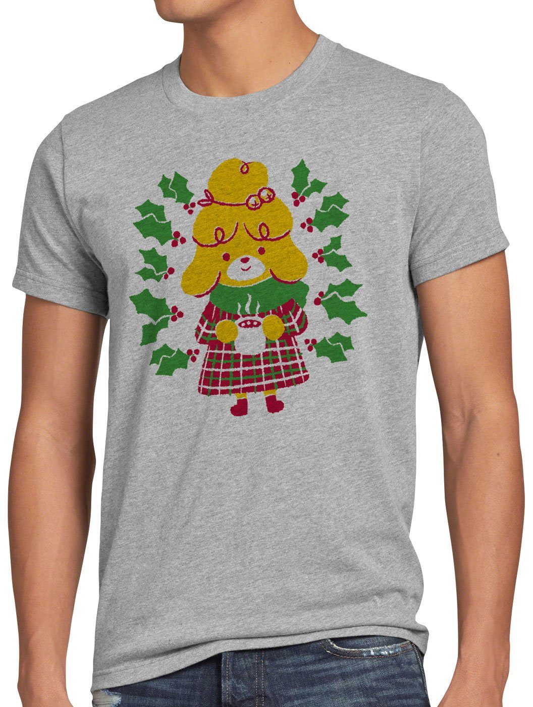 Christmas weihnachtspullover switch Crossing T-Shirt ugly meliert grau Sweater Herren Print-Shirt style3 pulli