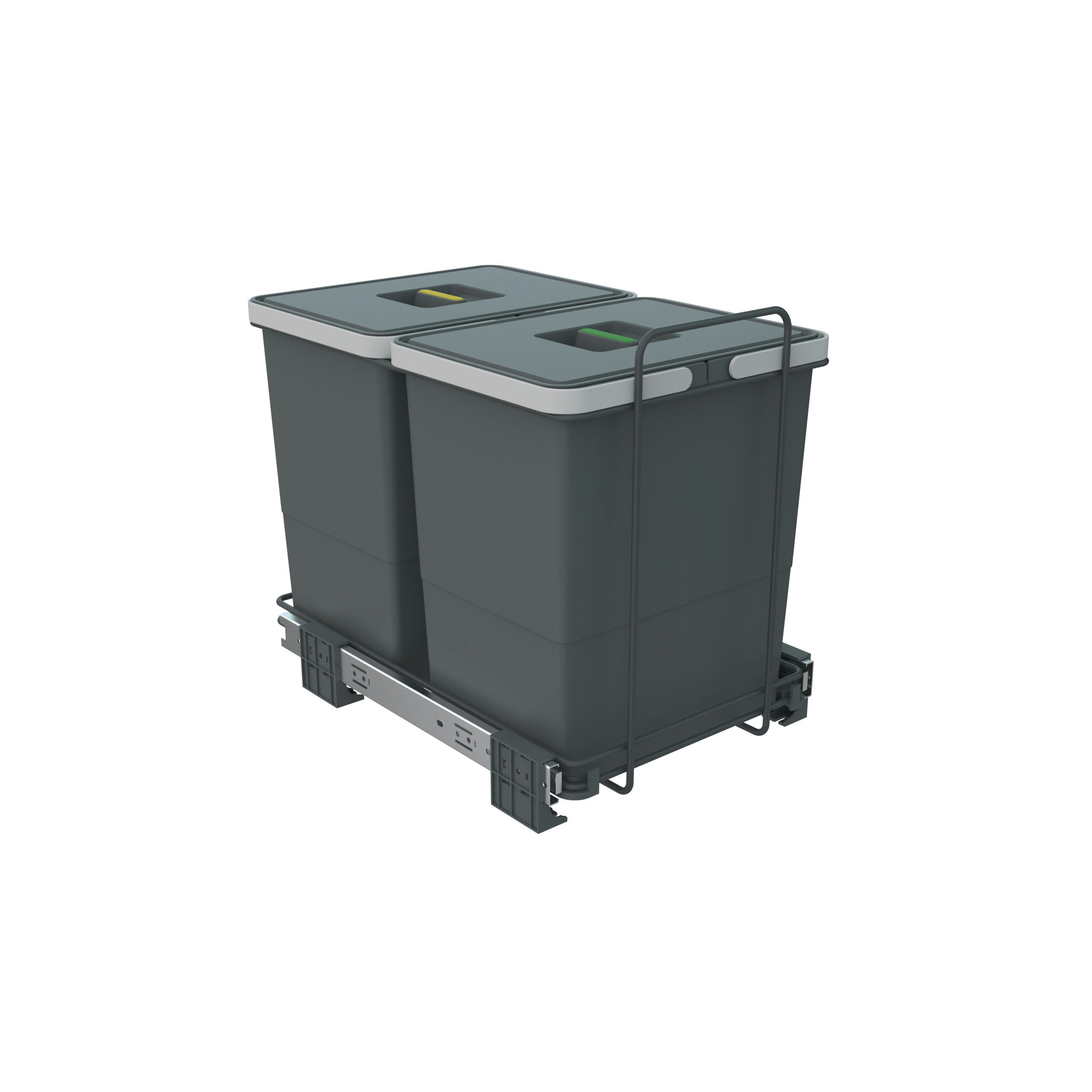 SO-TECH® Mülleimer Abfallsammler Ecofil 18+18L mit Deckel, voll ausziebar für Korpusbreite ab 40 cm