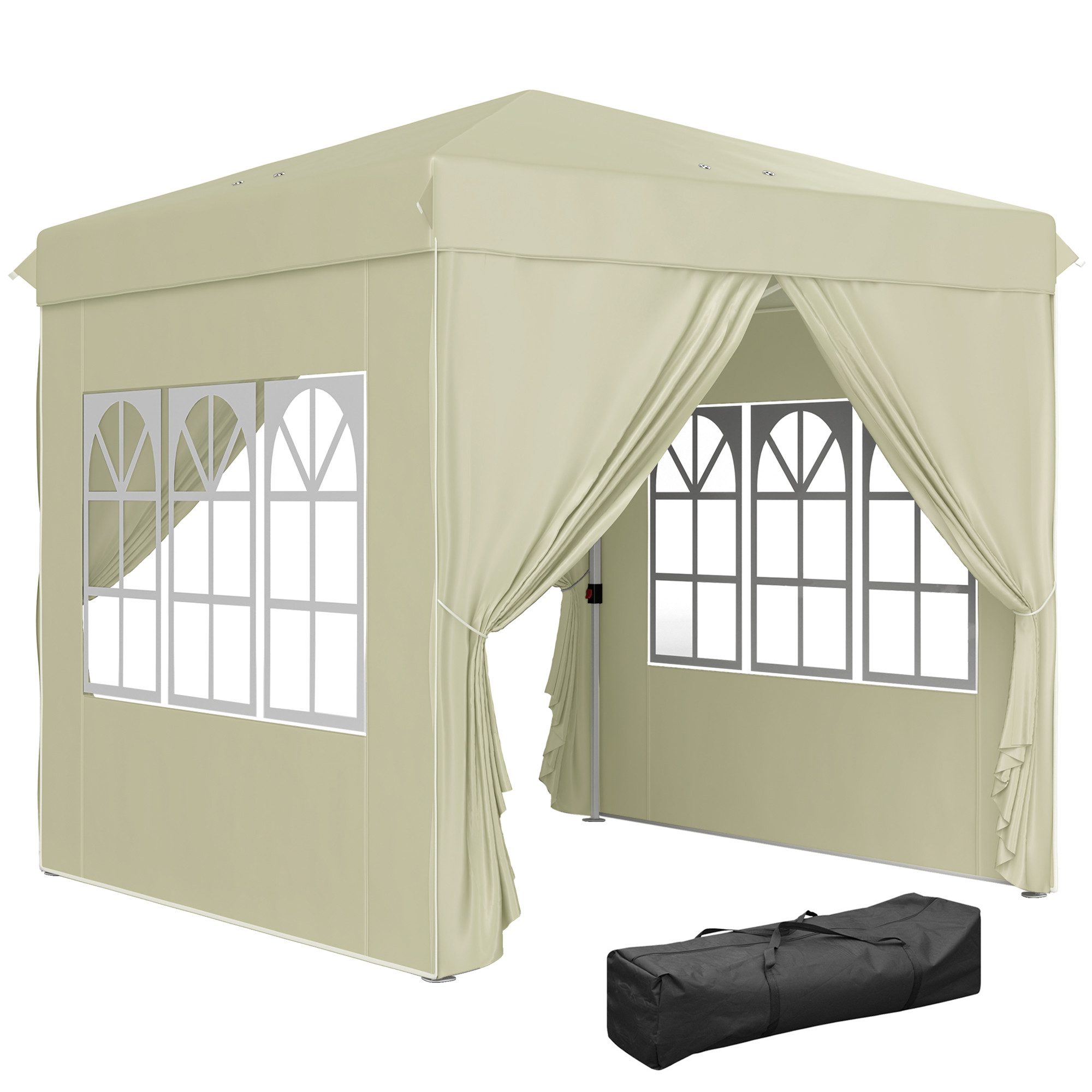 Outsunny Faltpavillon 2,5x2,5m, wasserabweisend stabil winterfest, günstig online kaufen