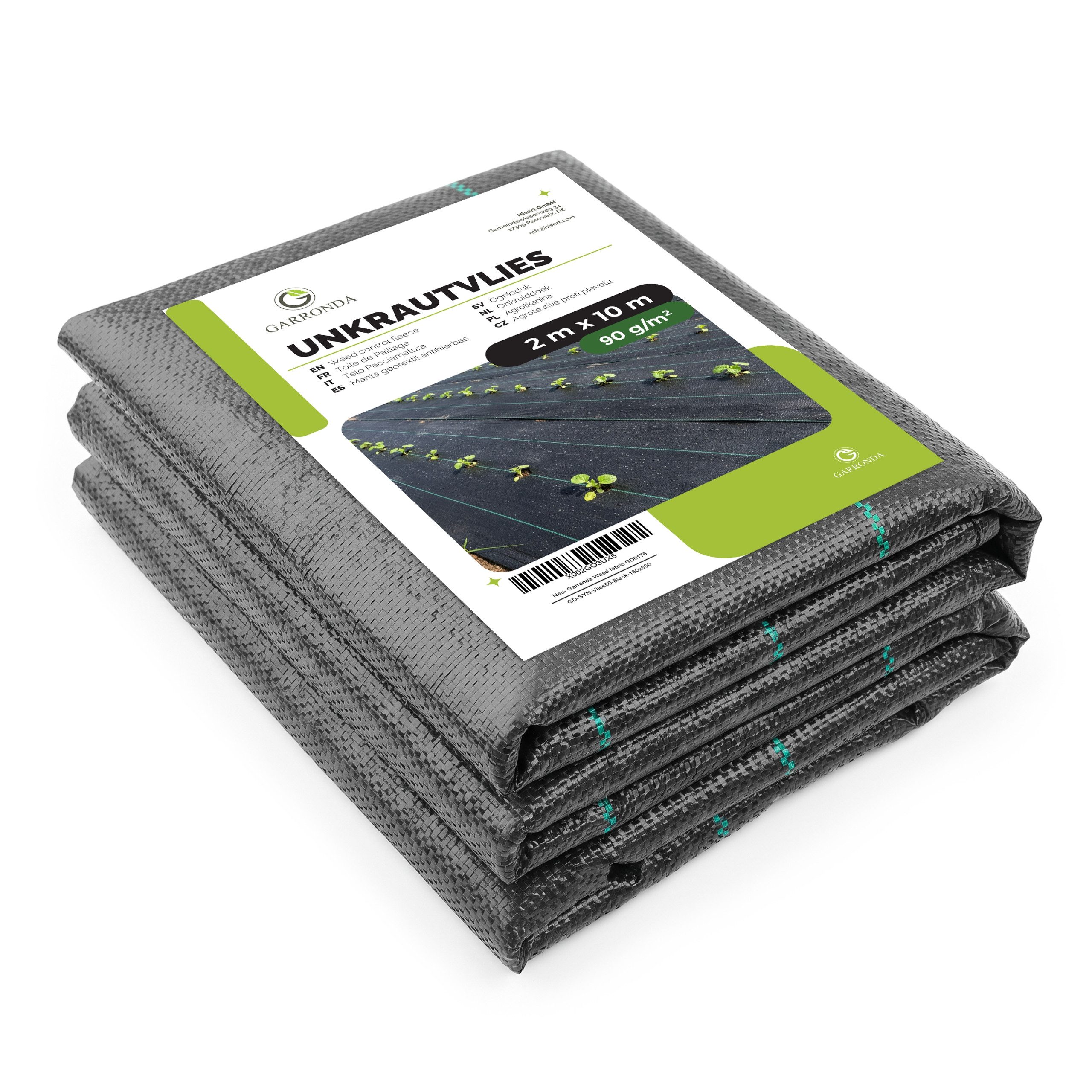 Garronda Unkrautvlies 90 g/m² Gartenvlies wasserdurchlässig gewebt für Beet Garten GD-0193