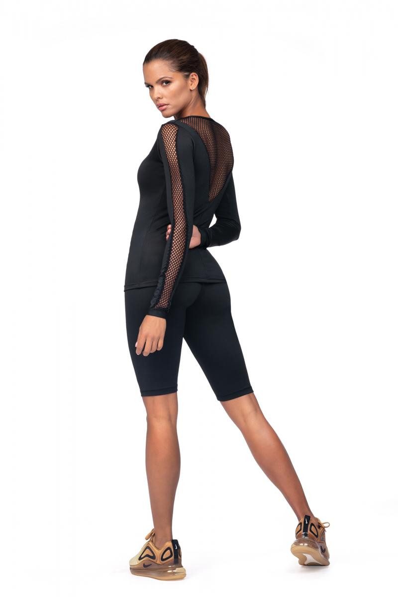 Lorin Leggings Kurze Sports Leggings Damen Fitness und Trainings Hose in schwarz elas