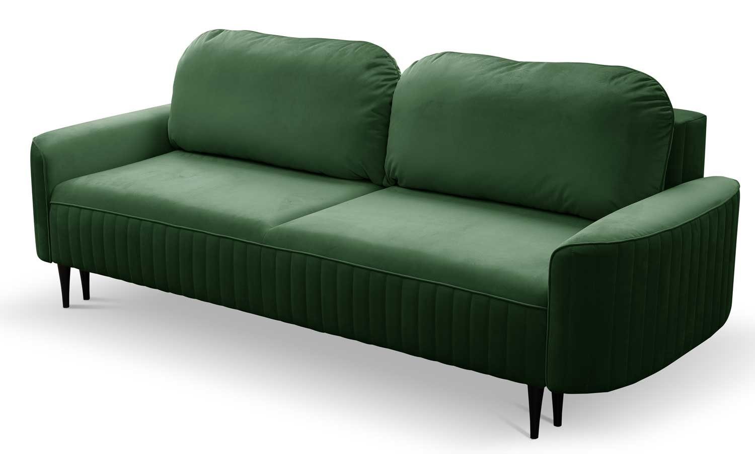 Feldmann-Wohnen 2-Sitzer Vena, Schlaffunktion Bettkasten grün