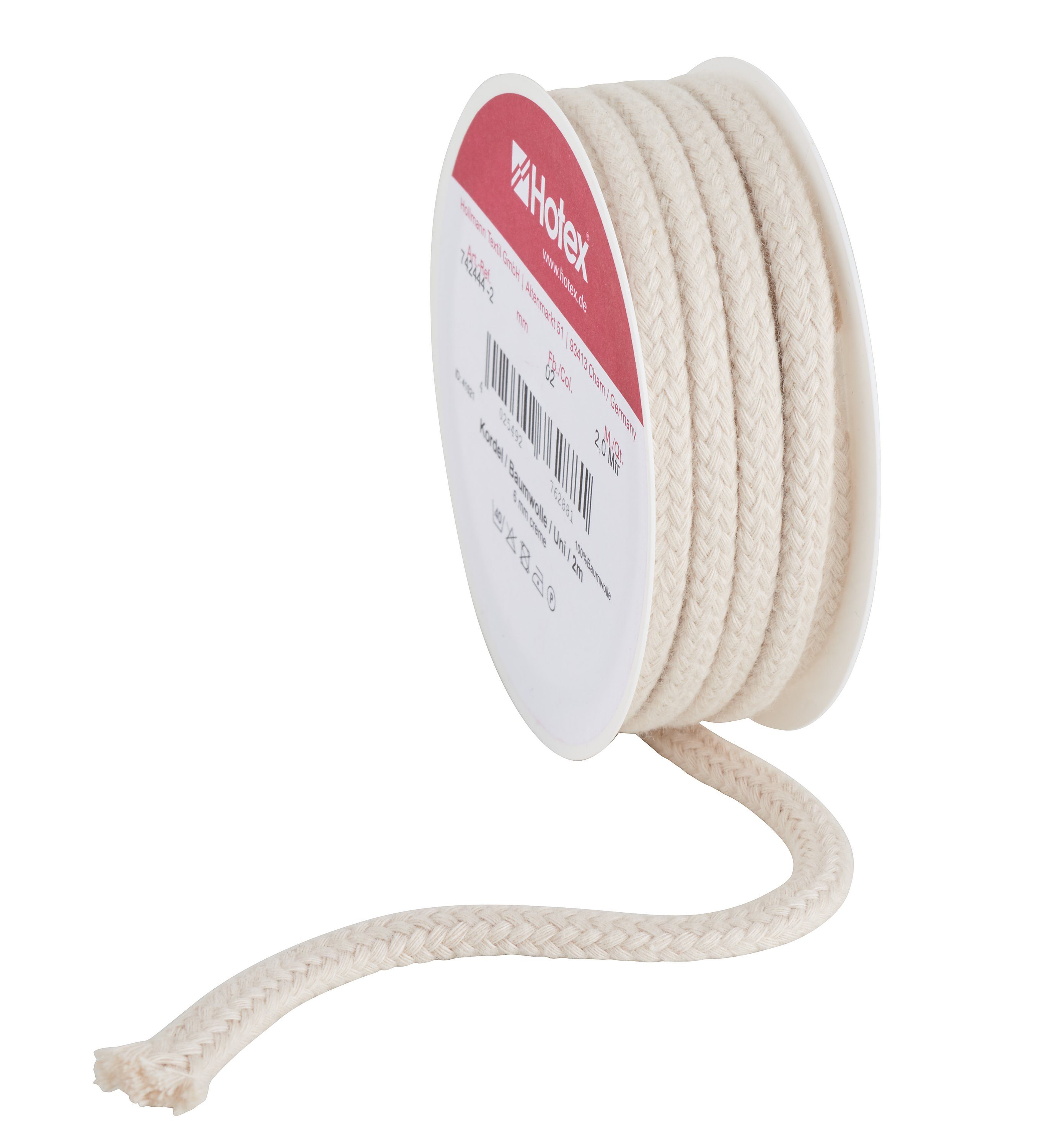 HobbyFun Baumwollkordel Häkelwolle, 2 m lang