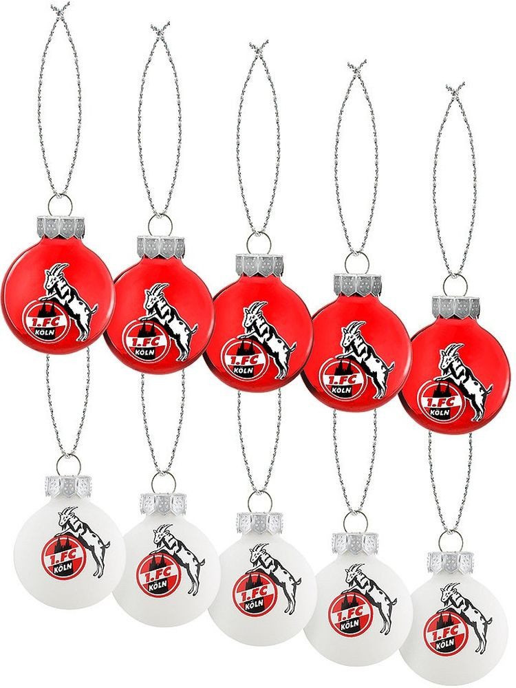 1. FC Köln Dekoobjekt Weihnachtsbaumkugeln Rut Un Wieß 10er Set