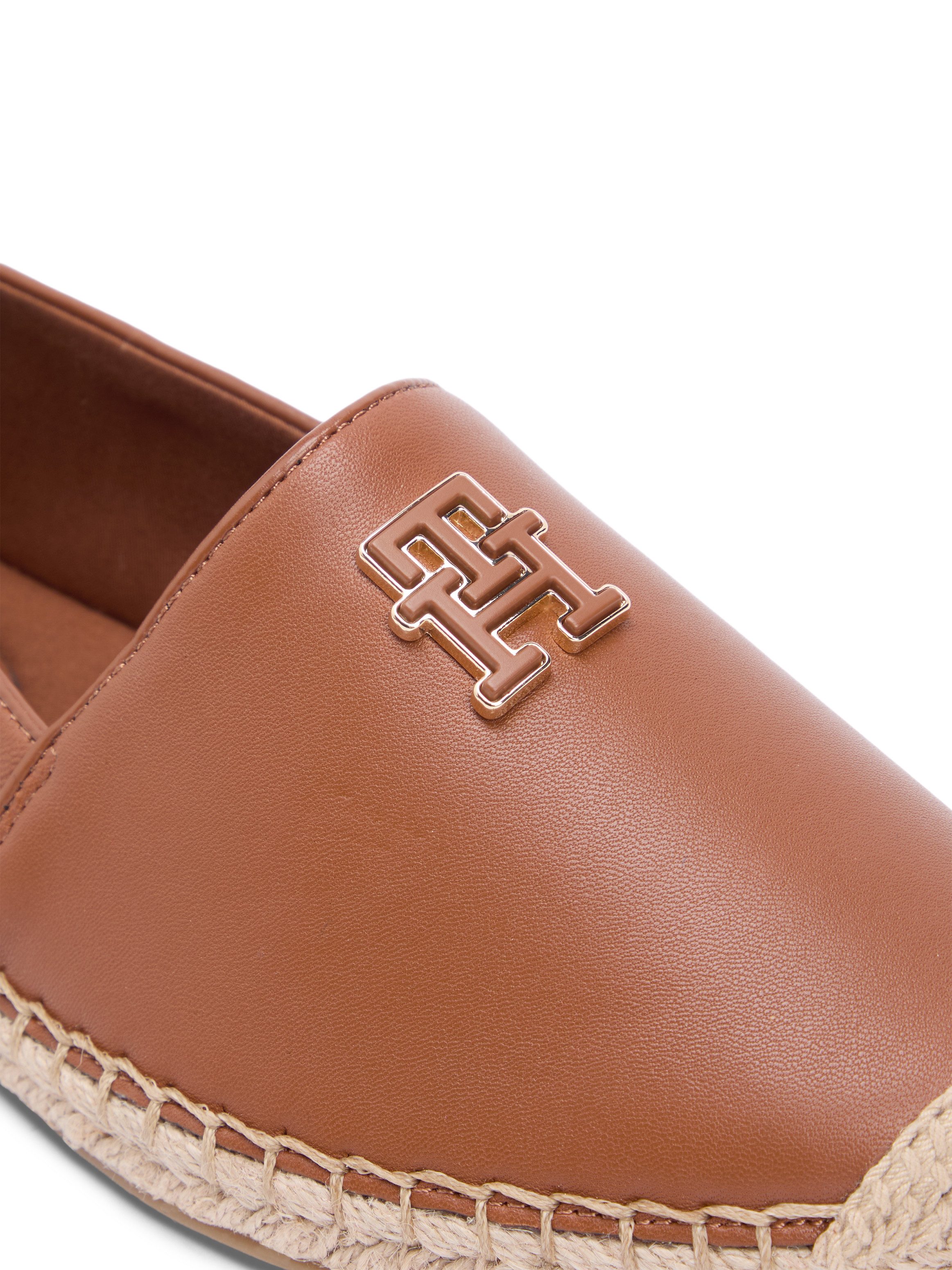 Tommy Hilfiger TH LOGO LEATHER ESPADRILLE Espadrille Sommerschuh, Slipper, günstig online kaufen