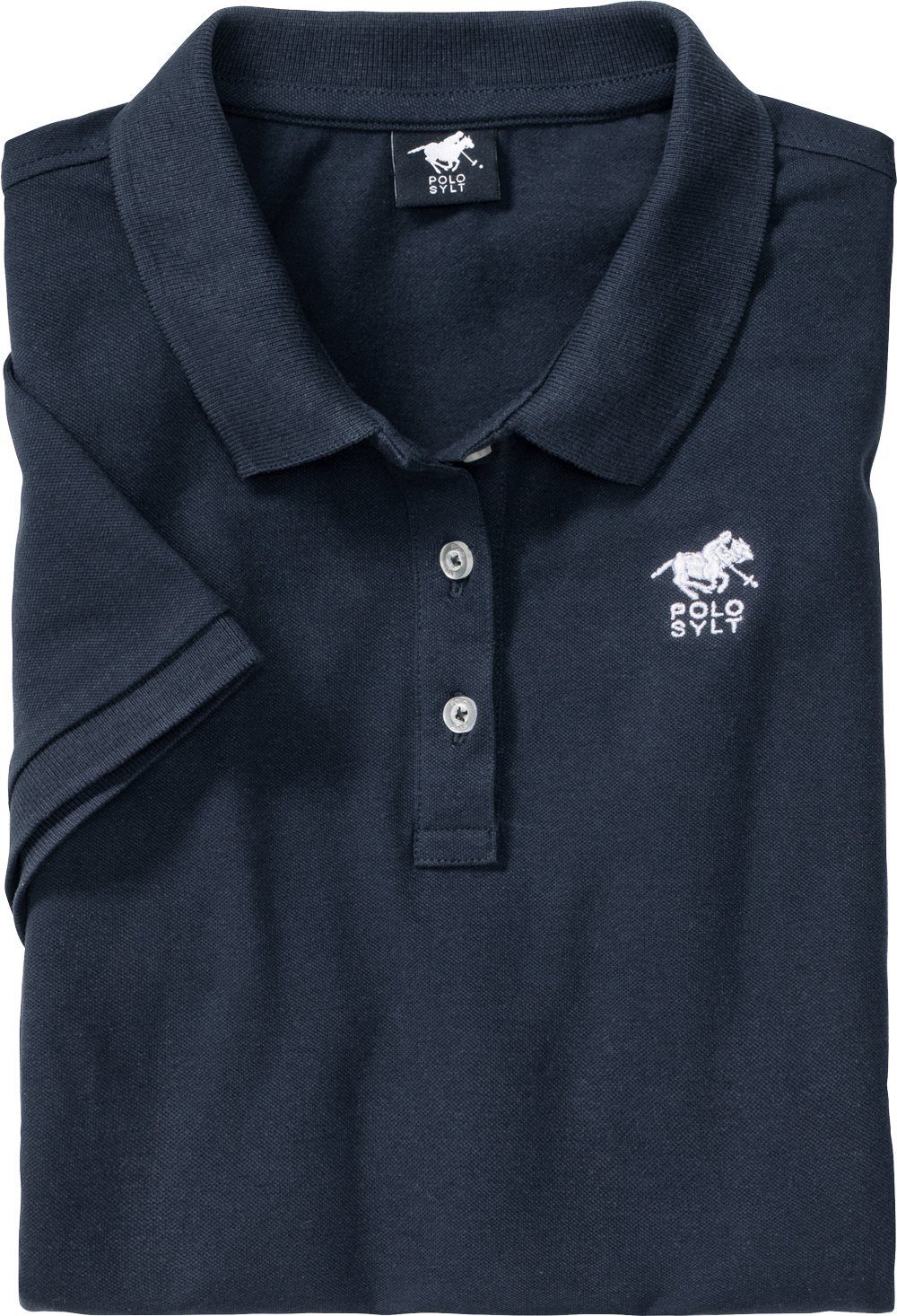 Polo Sylt Poloshirt aus und pflegeleichtem anschmiegsamem marine Stretch-Piqué weichem
