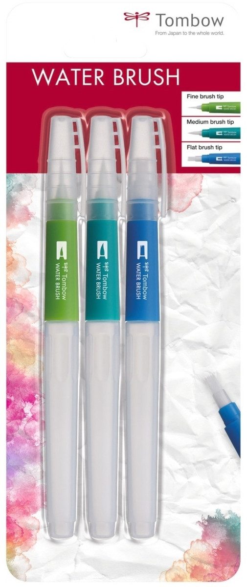 TOMBOW Filzstift Wassertankpinsel leer befüllbar feine/mittlere/flache Pinselspitze VE=