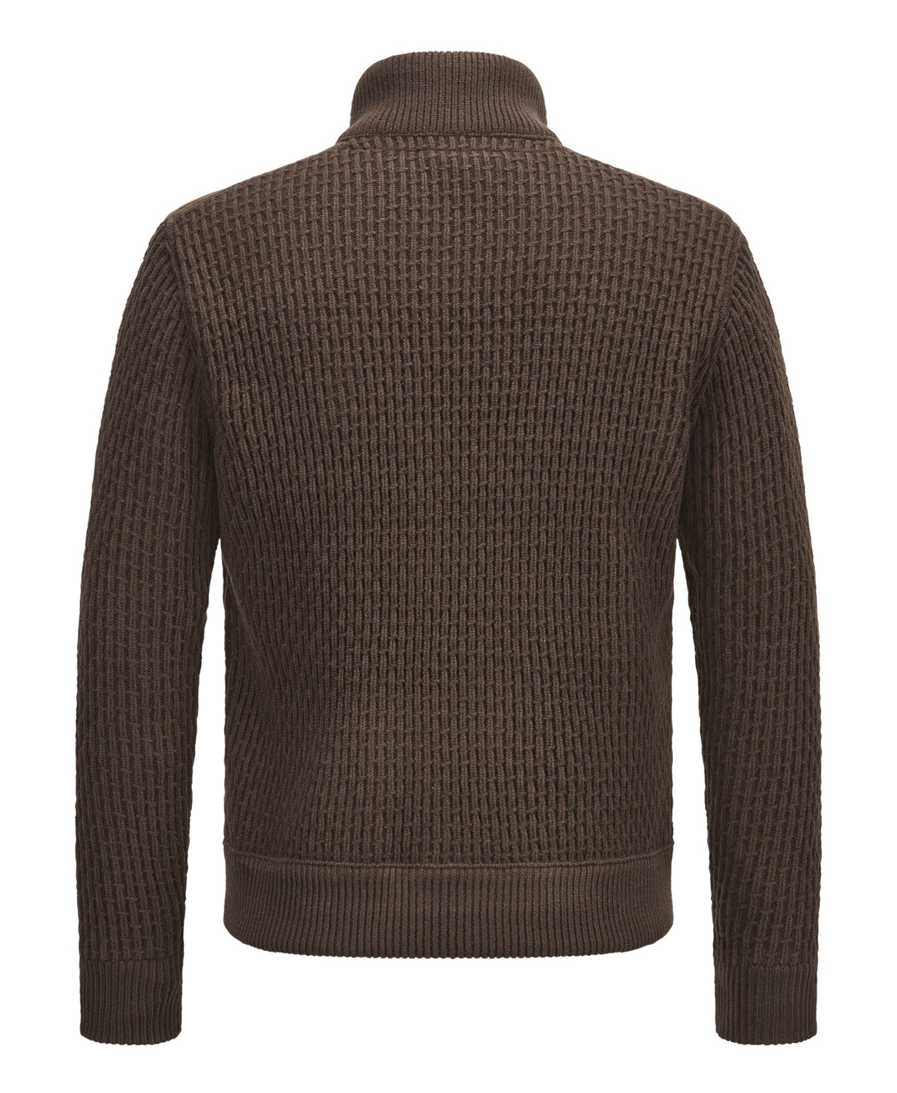 MILESTONE Hybridjacke MSCervo Vintage-Lammfelloptik mit strukturiertem Wollmix-Strick – Bild 3 von 5