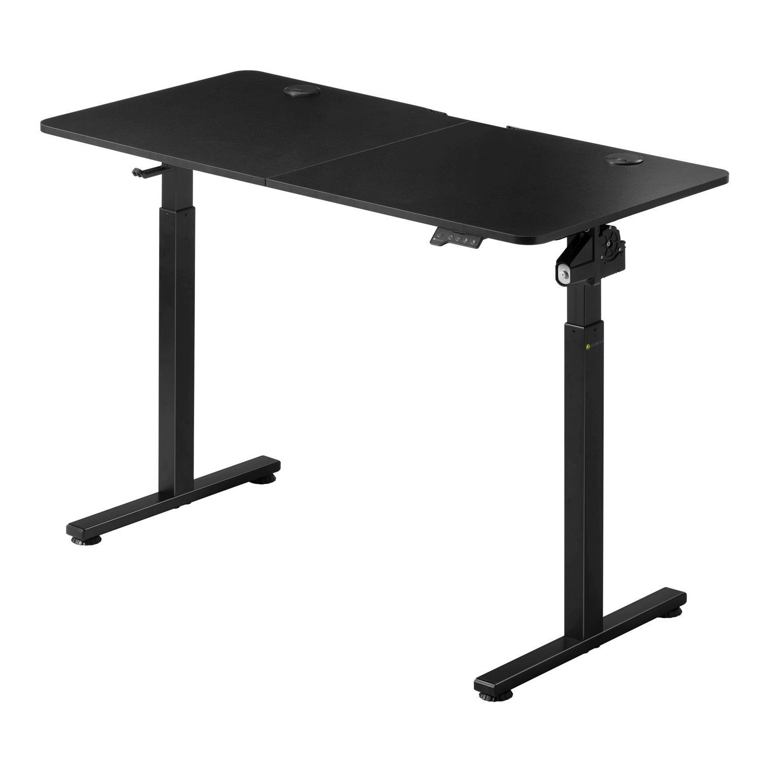 x Schwarz verstellbar, 120 cm, 60 Juskys elektrisch Schreibtisch Office Stand, Kabelführung Headset-Halterung,