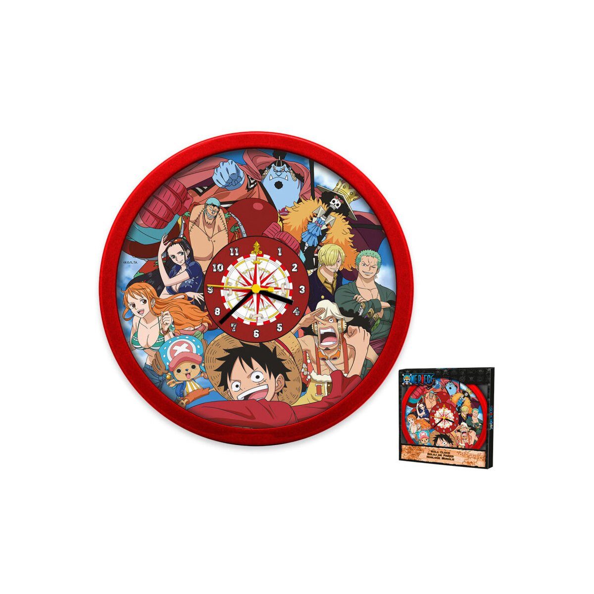 One Piece Wanduhr One Piece Wanduhr 25cm Anime Uhr mit Strohhut-Bande
