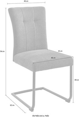 MCA furniture Freischwinger »Calanda« (Set, 2 St), Esszimmerstuhl Aqua Clean Bezug, Nosag Federung, belastbar bis 120 kg