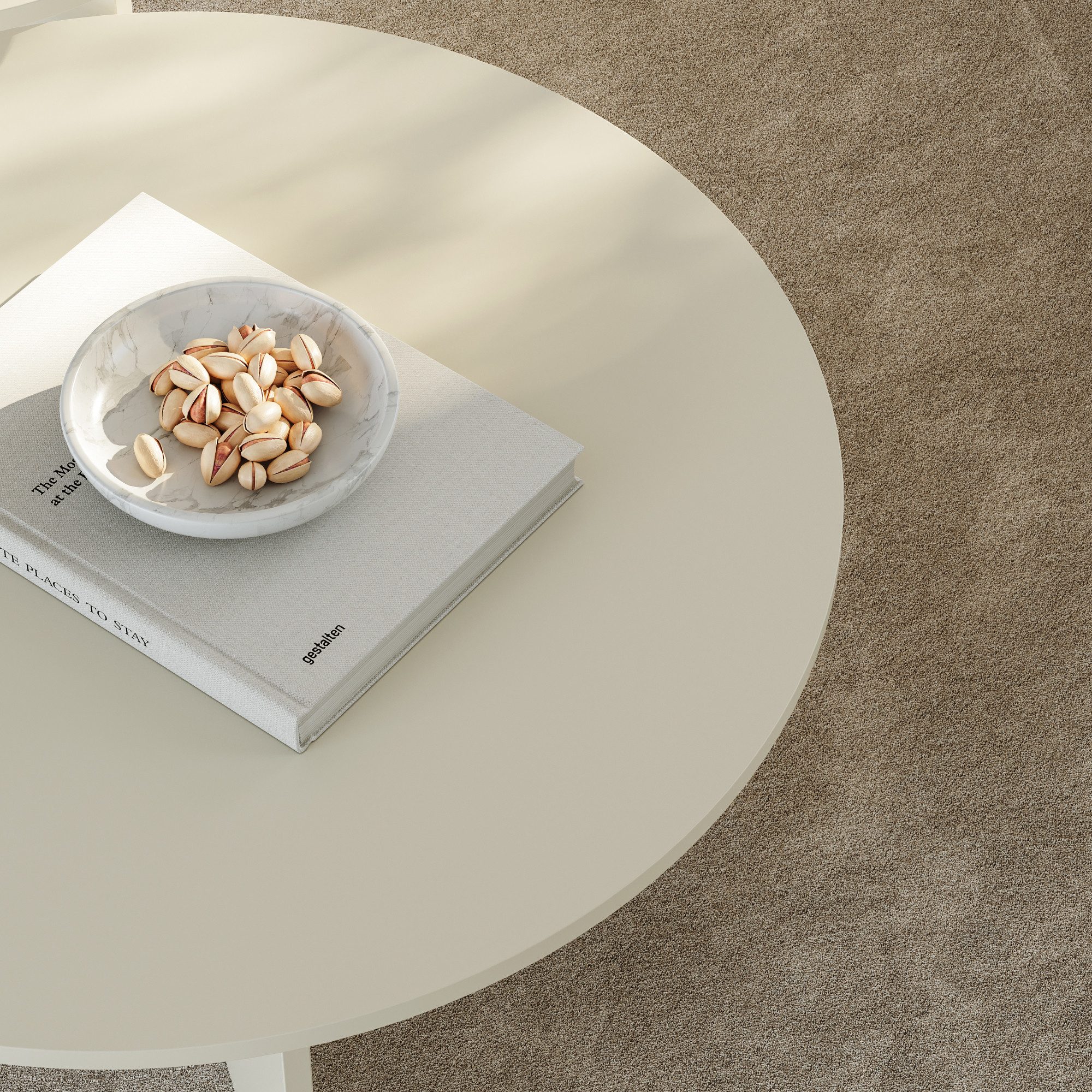 en.casa Beistelltisch (2-St), »Verummetka« rund Sandfarben (Oatmeal)