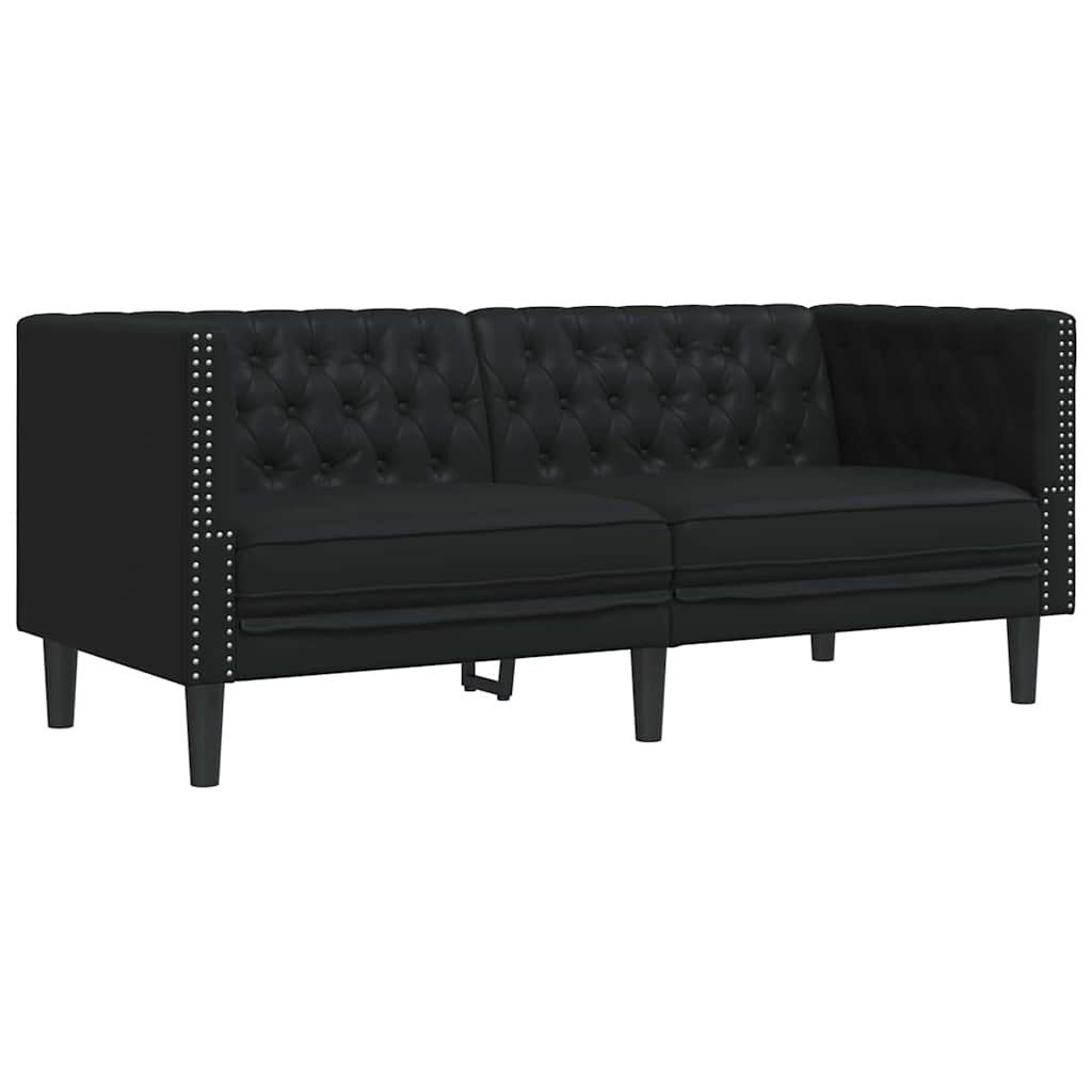vidaXL Sofa Sofa Schwarz 174 x 74,5 x 70,5 cm PVC, 1 Teile