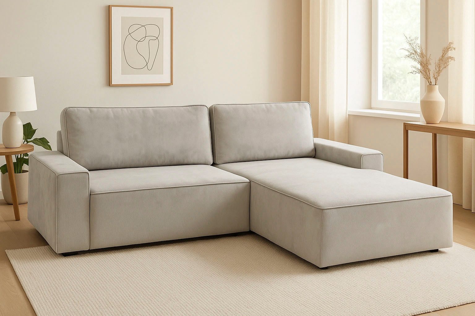 TRENDMANUFAKTUR Ecksofa Challenge, Schlafsofa mit Bettkasten, Couch in L-Form, Breite 245 cm, Recamiere beidseitig montierbar, auch in trendigem Cordstoff
