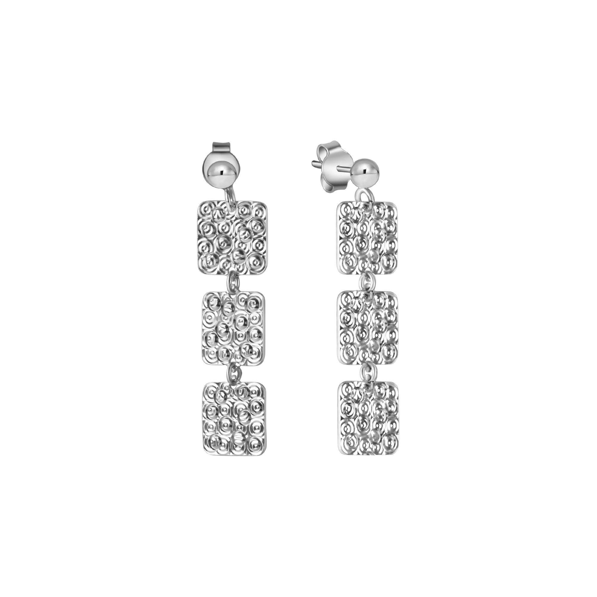 Paar Ohrstecker 925 Sterling Silber rhodiniert Struktur