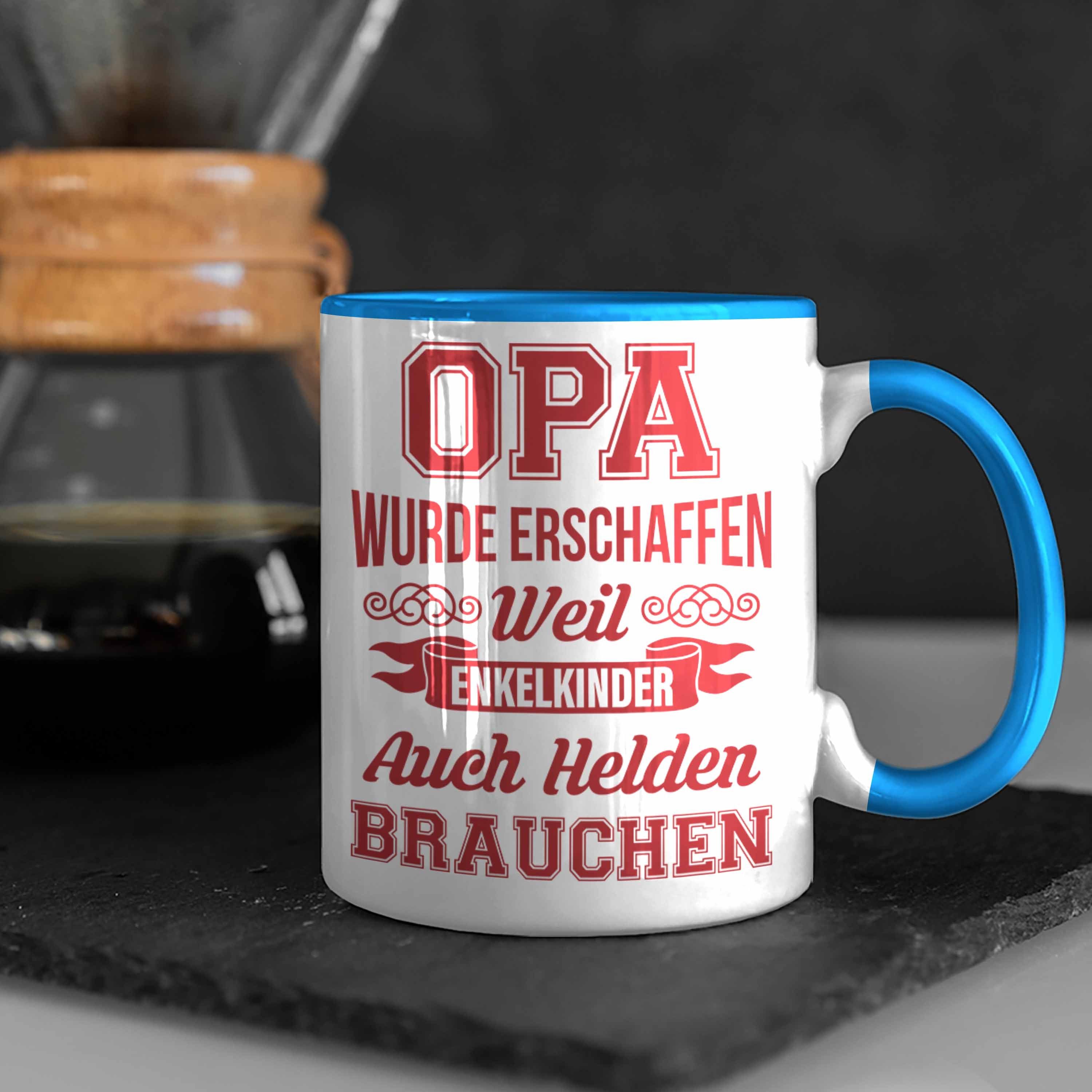 Geschenkidee Opa mit Trendation Tasse Geschenke Trendation Großvater Opa Spruch Tasse - Vatertag Nichte Blau Kaffeetasse Geschenk Enkel