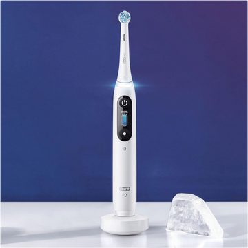 Oral-B Elektrische Zahnbürste iO 8N Special Edition 6 Putz Modi White Alabaster mit Etui, Inkl. Etui und Ladestation