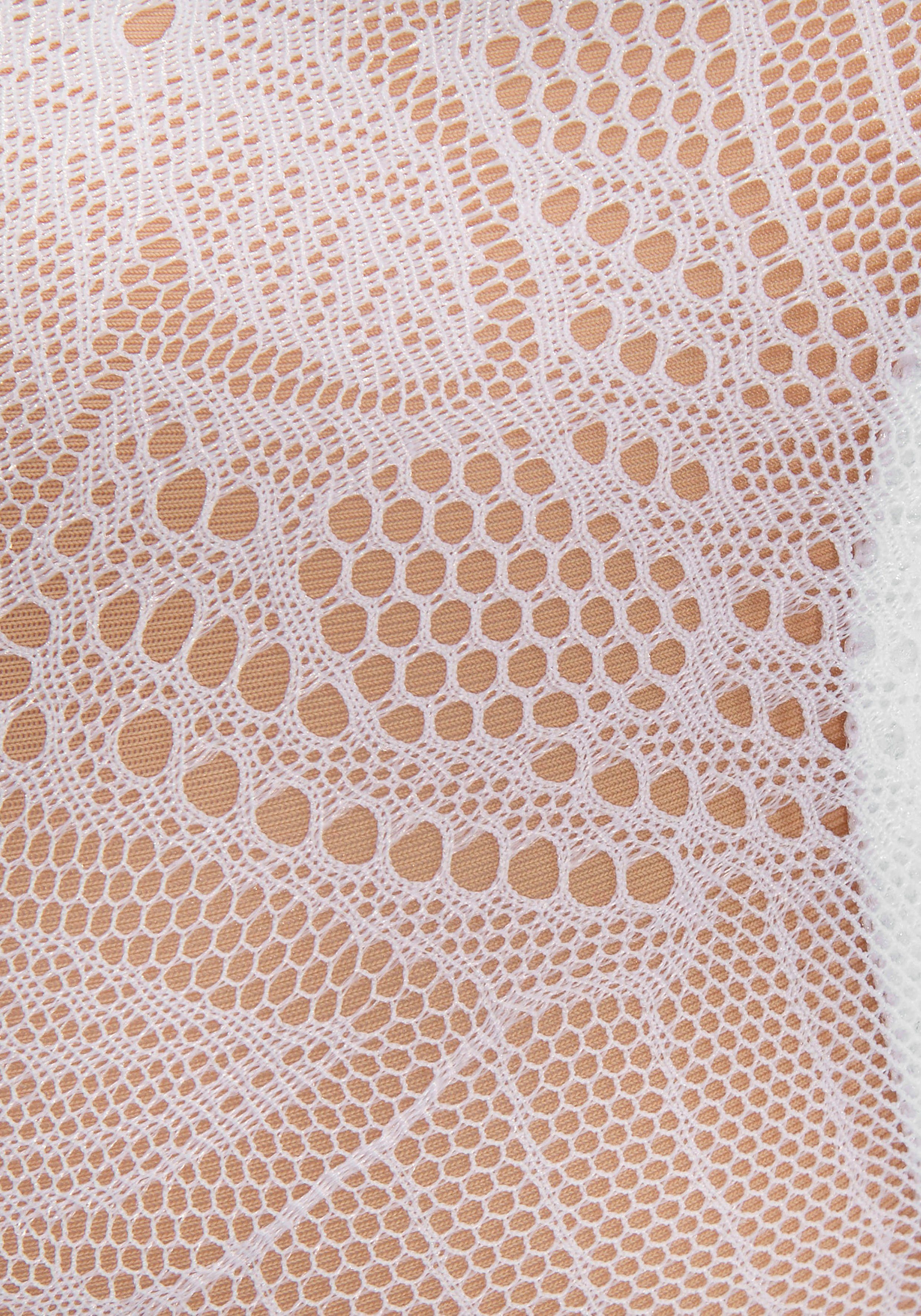 Nuance T-Shirt-BH mit Dessous weiß-nougat floraler Spitze