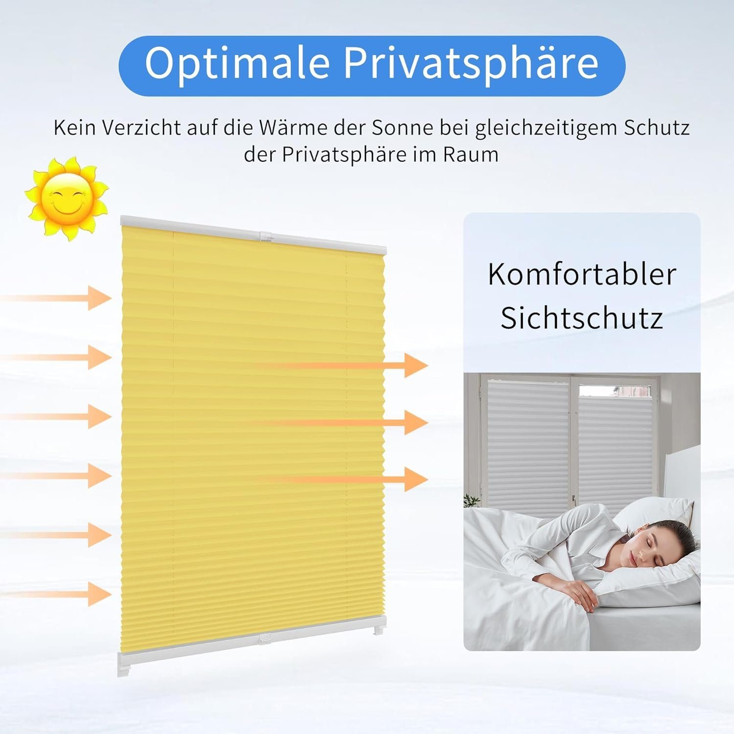 OUBO Plissee Faltrollo Ohne Bohren, Klemmträger,Easyfix, Lichtschutz, versp günstig online kaufen