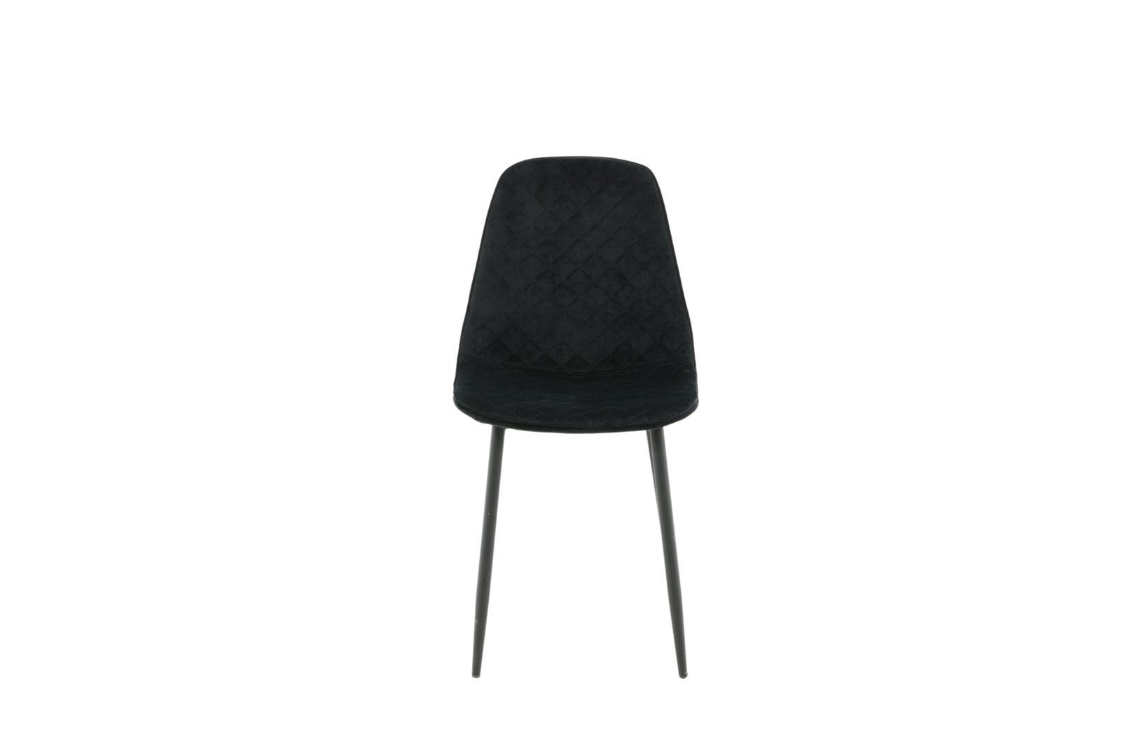 Esszimmerstuhl 2er Set PolarDiamond Esszimmerstuhl Velour schwarz