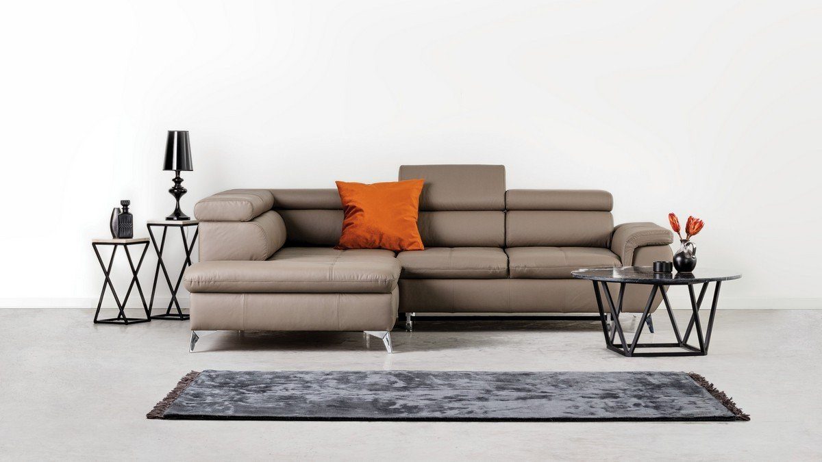 Sofa Dreams Ecksofa Bochum, L mit verstellbarer Bettfunktion, mit Bettkasten, sandbeige, Kunstleder, Form, Sitztiefe mit