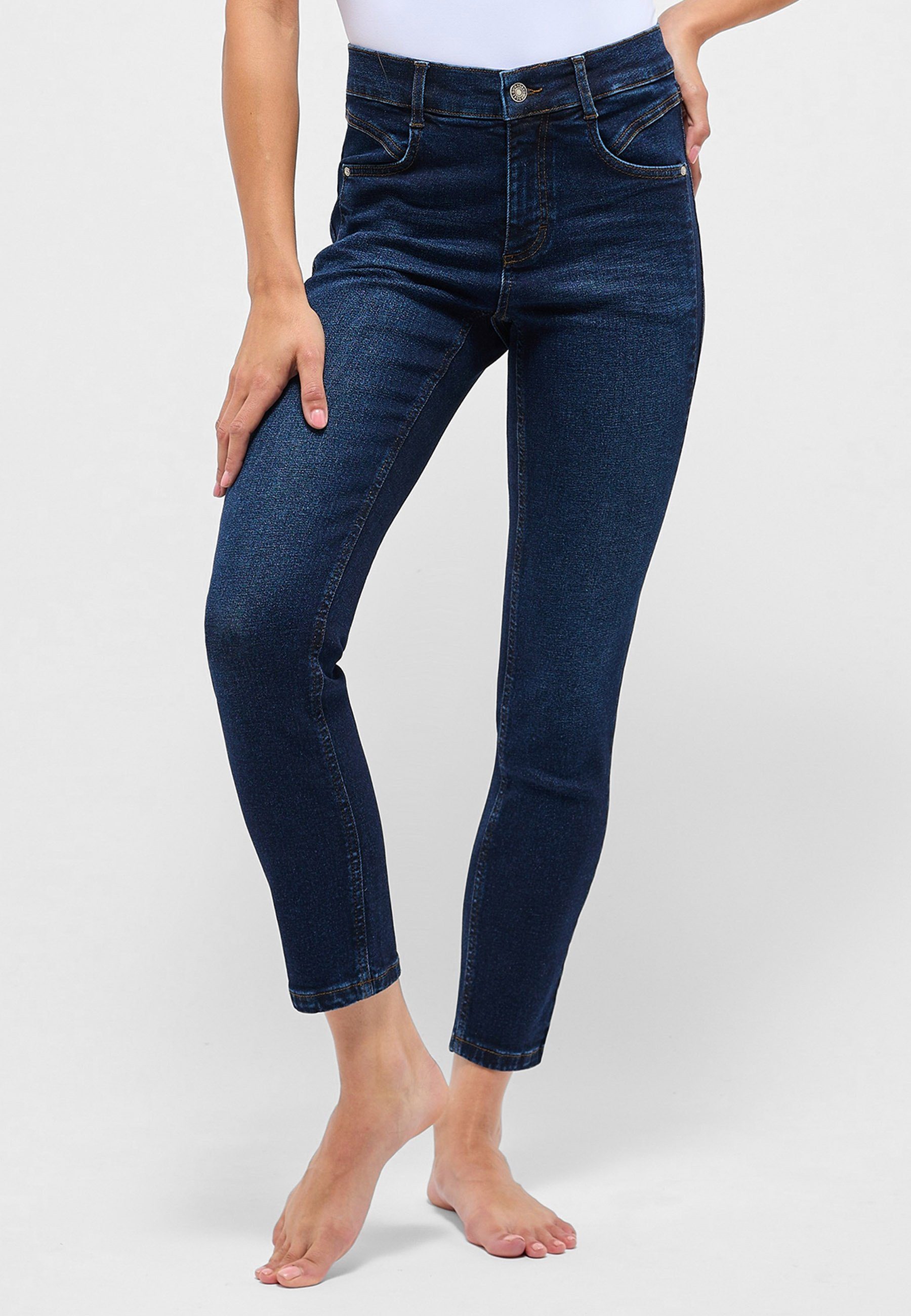 ANGELS Slim-fit-Jeans Vintage Jeans Ornella Seam mit Reißverschluss dunkellila