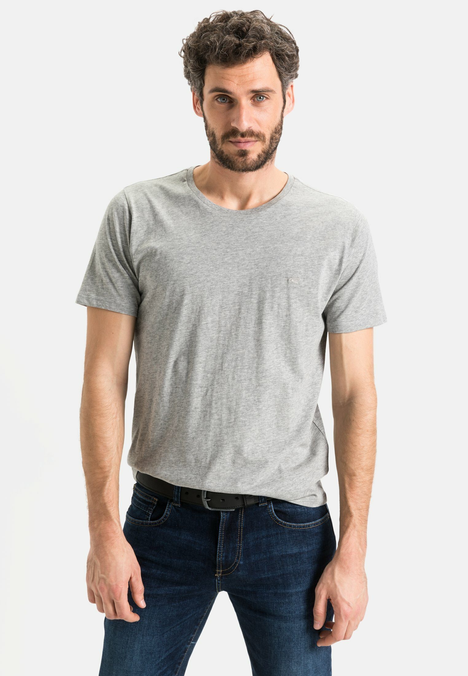 camel active T-Shirt aus reiner Baumwolle Kurzarm