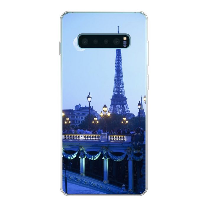 MuchoWow Handyhülle Eiffelturm - Mond - Paris Phone Case Handyhülle Samsung Galaxy S10 Lite Silikon Schutzhülle
