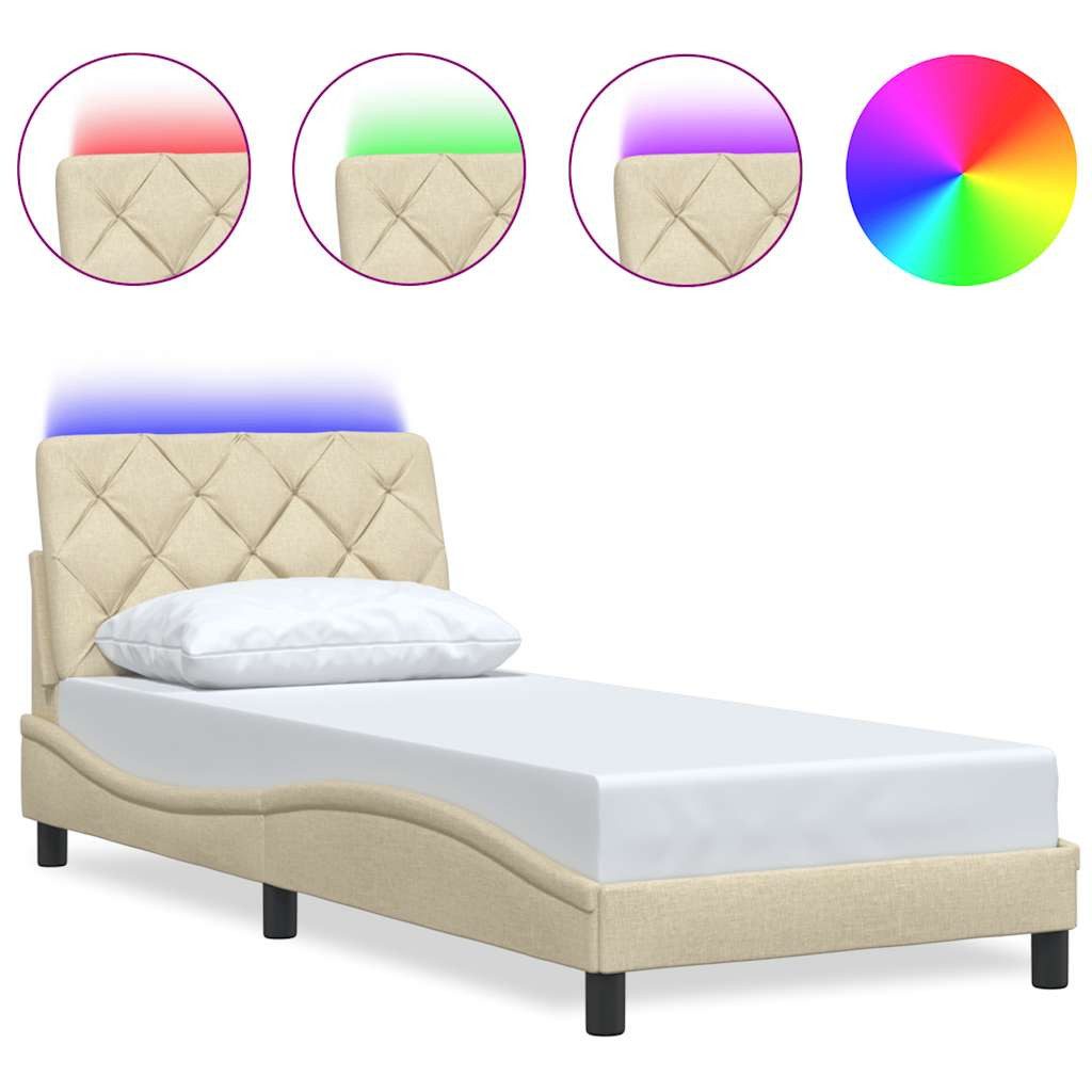vidaXL Bett Bettgestell mit LED ohne günstig online kaufen